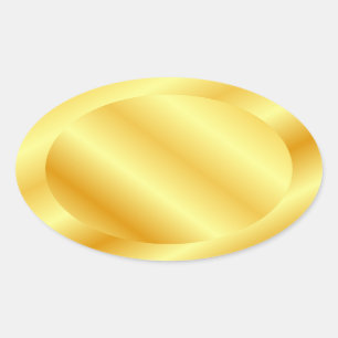 Faux Gold Blank Template Add Text Monogram Oval Sticker