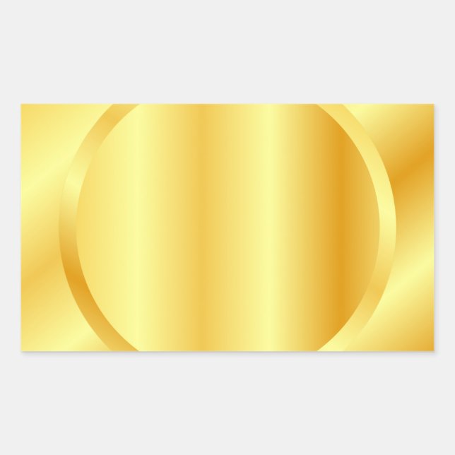 Faux Gold Blank Template Add Text Monogram Rectangular Sticker (Front)