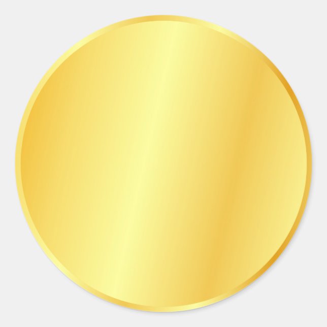 Faux Gold Blank Template Custom Logo, Text Large Classic Round Sticker (Front)