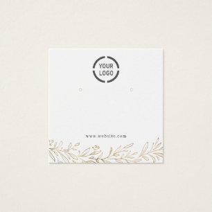 Faux gold botanical custom logo earring display