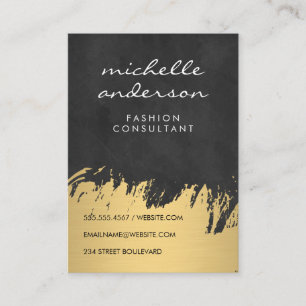 Faux Gold Brushed Black Lush Texture Business Card