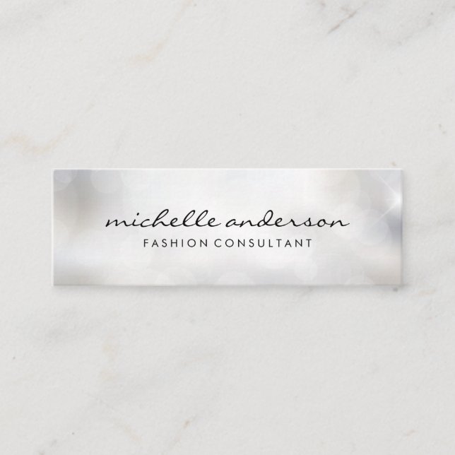 Faux Gold Brushed | Bokeh Mini Business Card (Front)