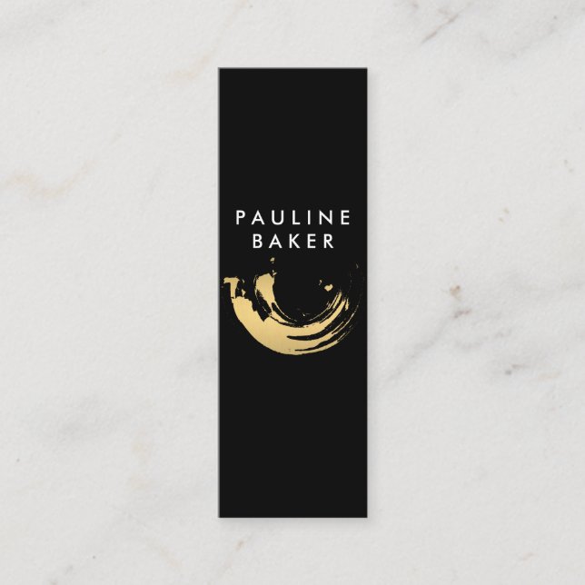 Faux Gold Brushed Mini Business Card (Front)