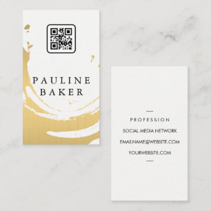 Faux Gold Brushed QR Code Business Card