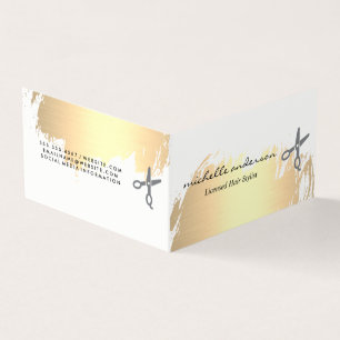 Faux Gold Brushed Salon Cuts Business Card