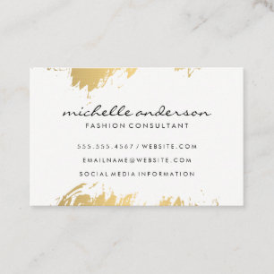 Faux Gold Brushed White Grey / Variation Business Card