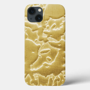 Faux Gold Bubbled and Scratched Pattern iPhone 13 Case