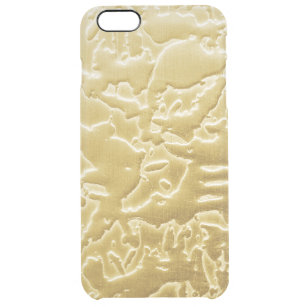 Faux Gold Bubbled and Scratched Pattern Clear iPhone 6 Plus Case