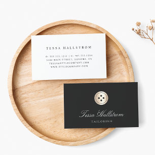Faux Gold Button   Seamstress Tailor Alterations Business Card