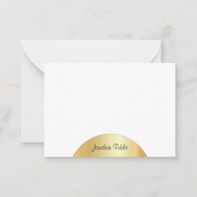 Faux Gold Calligraphy Monogram Elegant Template (Front)