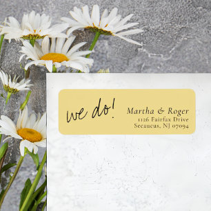 Faux Gold Calligraphy Wedding Return Address Label