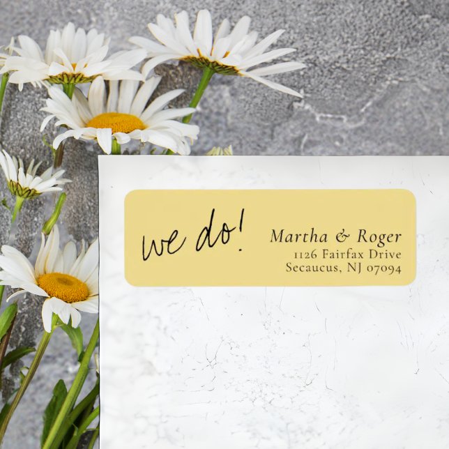 Faux Gold Calligraphy Wedding Return Address Label (Creator Uploaded)