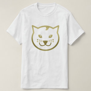 Faux Gold Cat Face - Custom background colour T-Shirt