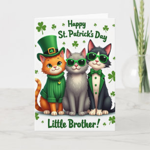 Faux Gold Cats St Patricks Day Card