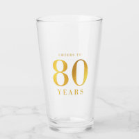 Faux Gold Cheers to 80 Years Birthday