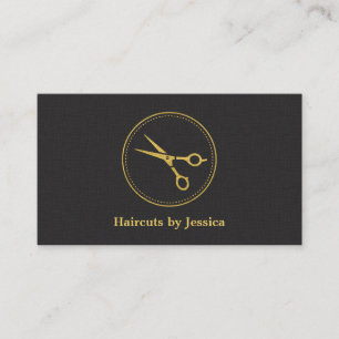 Faux Gold Chic Glam Scissors Hair Stylist Business Card