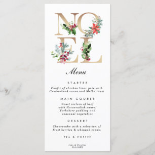 faux gold christmas holiday wedding menu cards