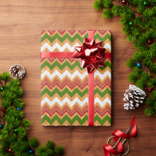 Faux Gold Christmas Zigzag Pattern Wrapping Paper