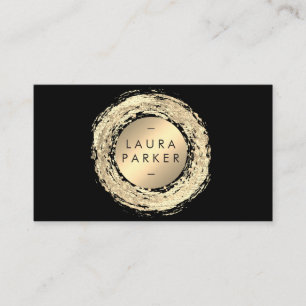 Faux Gold Circle Confetti Elegant Chic Designer Business Card