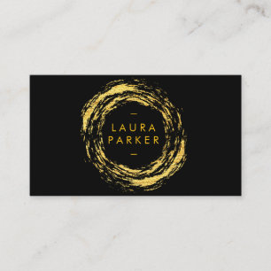 Faux Gold Circle Confetti Elegant Chic Designer Business Card