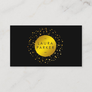 Faux Gold Circle Confetti Elegant Chic Designer Business Card