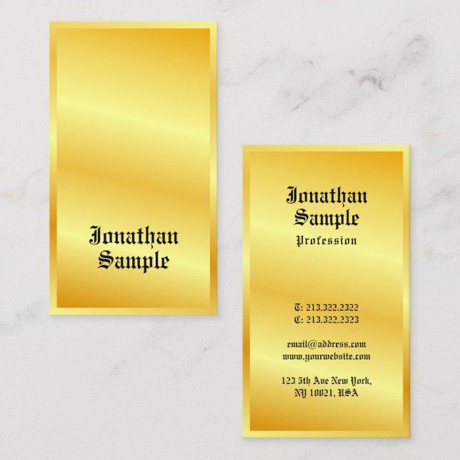 Faux Gold Classic Style Text Elegant Template Business Card (Front/Back)
