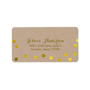 Faux Gold Confetti Dots Label