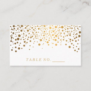 Faux Gold Confetti Dots Place Cards