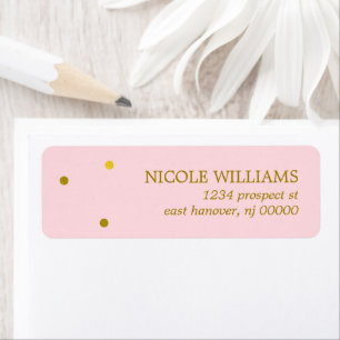 Faux Gold Confetti Dots Return Address Label