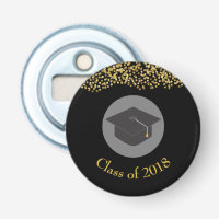 Faux Gold Confetti & Graduation Cap Class of 20xx