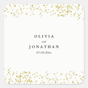 Faux Gold Confetti   Modern Wedding Stickers