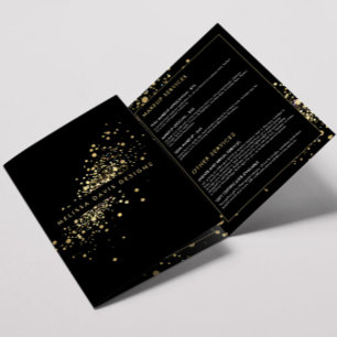 Faux Gold Confetti on Black Brochure