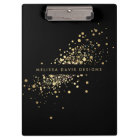 Faux Gold Confetti on Black Modern Personalised