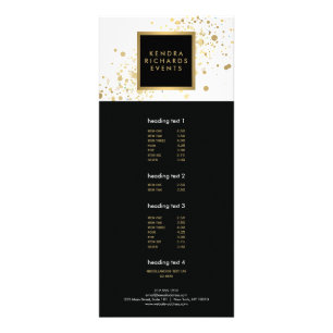 Faux Gold Confetti on Modern White Rack Card