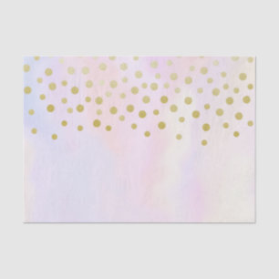 Faux Gold Confetti on Purple Watercolor Tissue Paper