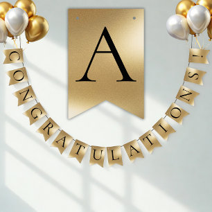 Faux Gold CONGRATULATIONS! Customizable Party Bunting