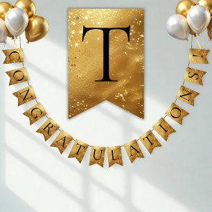 Faux Gold CONGRATULATIONS! sparkling Party Bunting
