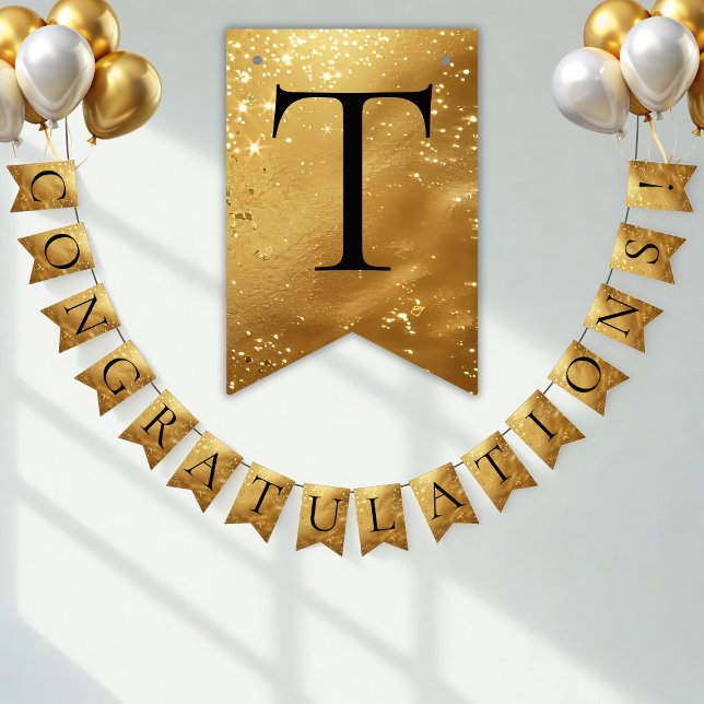 Faux Gold CONGRATULATIONS! sparkling Party Bunting (Creator Uploaded)