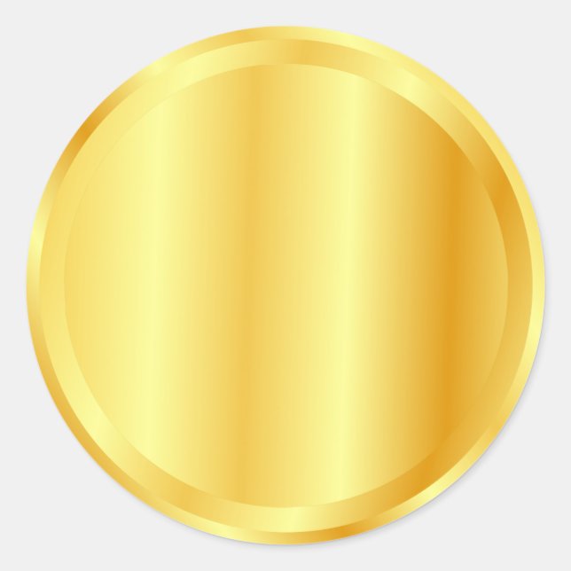 Faux Gold Custom Blank Template Metallic Look Classic Round Sticker (Front)