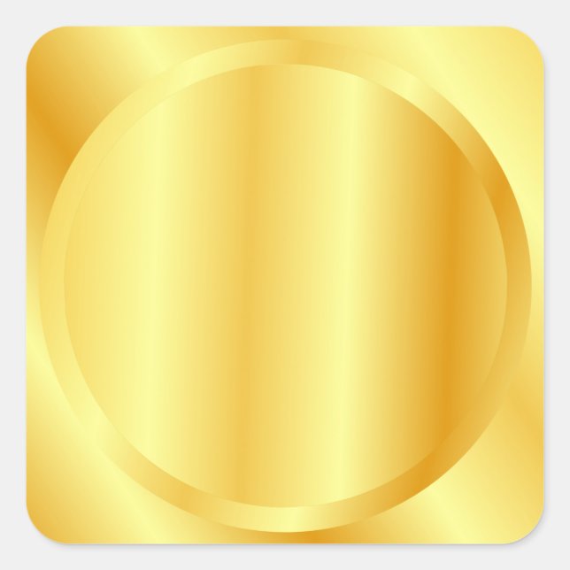 Faux Gold Custom Metallic Look Blank Template Square Sticker (Front)