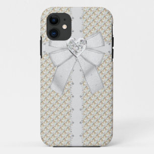 Faux Gold & Diamonds & Heart Jewel iPhone 11 Case