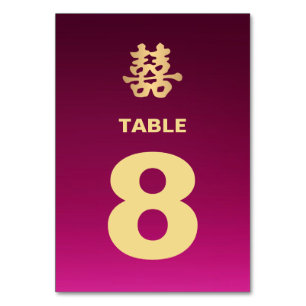 Faux Gold Double Happiness Table Card
