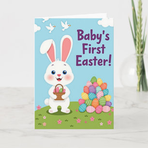 Faux Gold Easter Bunny Baby Card