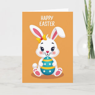 Faux Gold Easter Egg Rabbit Card