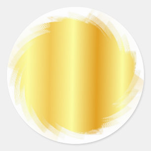Faux Gold Elegant Add Your Text Blank Template Classic Round Sticker
