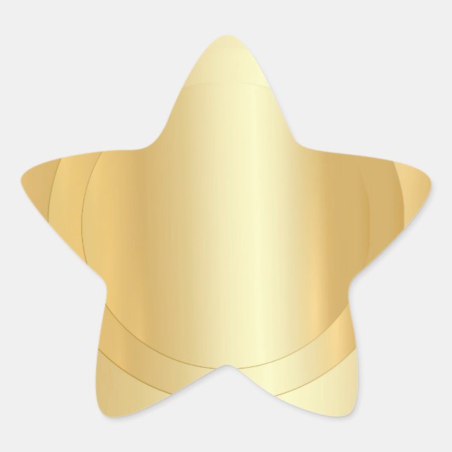 Faux Gold Elegant Add Your Text Blank Template Star Sticker (Front)
