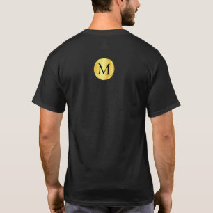 Faux Gold Elegant Black Monogram Template Custom T-Shirt