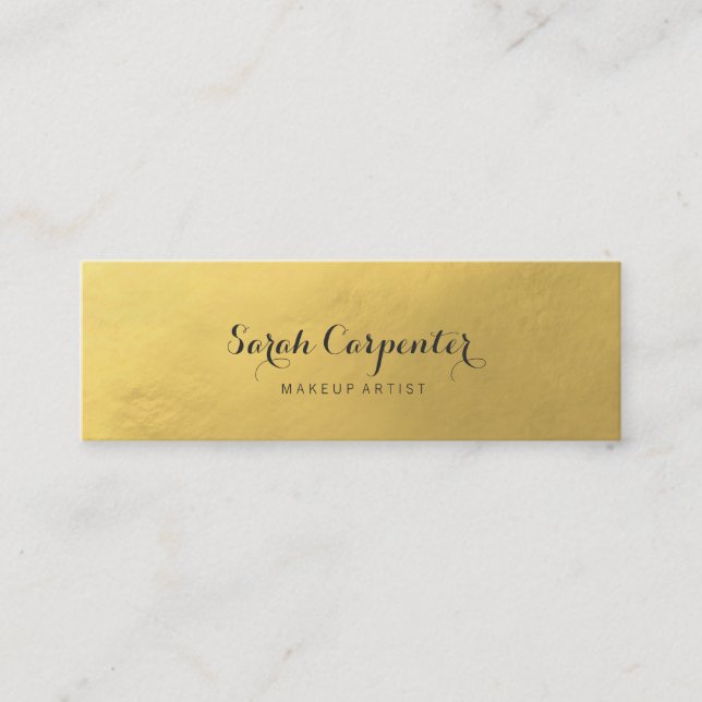 faux gold | elegant chic mini business card (Front)