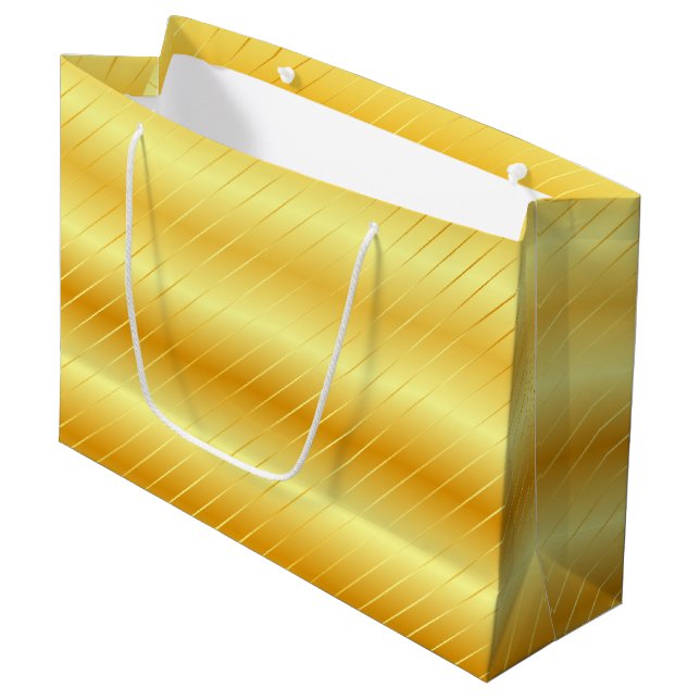 Faux Gold Elegant Modern Glamour Trendy Template Large Gift Bag (Front Angled)