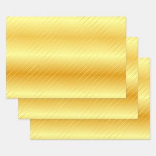 Faux Gold Elegant Modern Glamourous Template Wrapping Paper Sheet